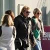 Johnny Hallyday, Laeticia et Jade et Joy arrivent à l'aéroport de Berne  en Suisse, le 3juin 2010 !