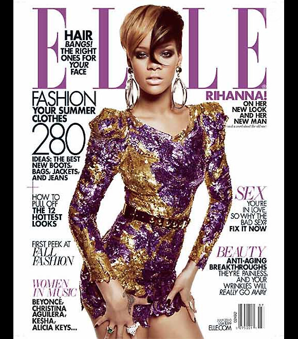 Rihanna en couverture du ELLE US du mois de juillet 2010