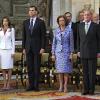 La famille royale au Palais Royal pour le 25e anniversaire de l'intégration de l'Espagne dans l'Union européenne