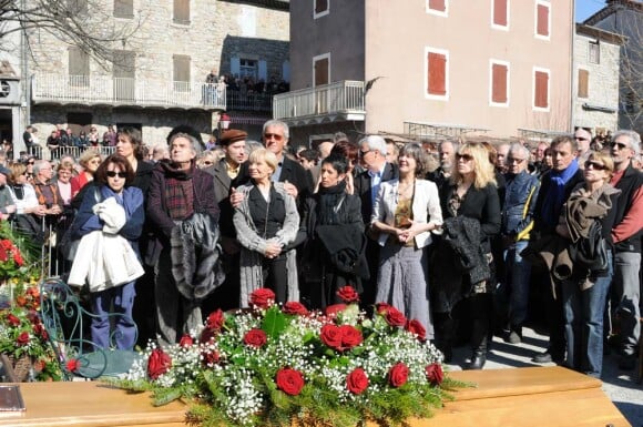 Obsèques de Jean Ferrat à Antraigues-sur-Volane dans l'Ardèche, le 16 mars 2010