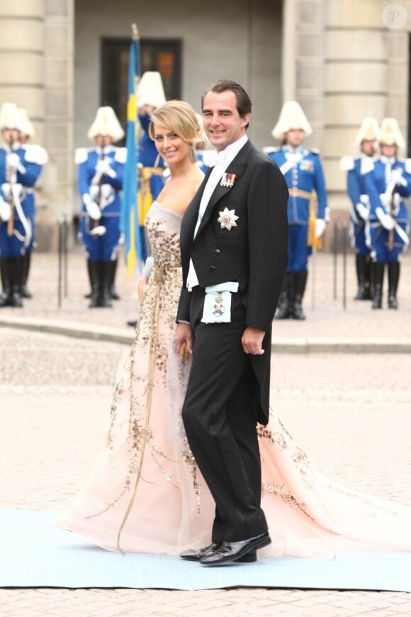 Samedi 19 juin 2010 : Le mariage de la princesse Victoria de Suède et de Daniel Westling, apothéose de leur conte de fées, a été béni par un incroyable cortège de royaux. Nikolaos de Grèce et Tatiana Blatnik.