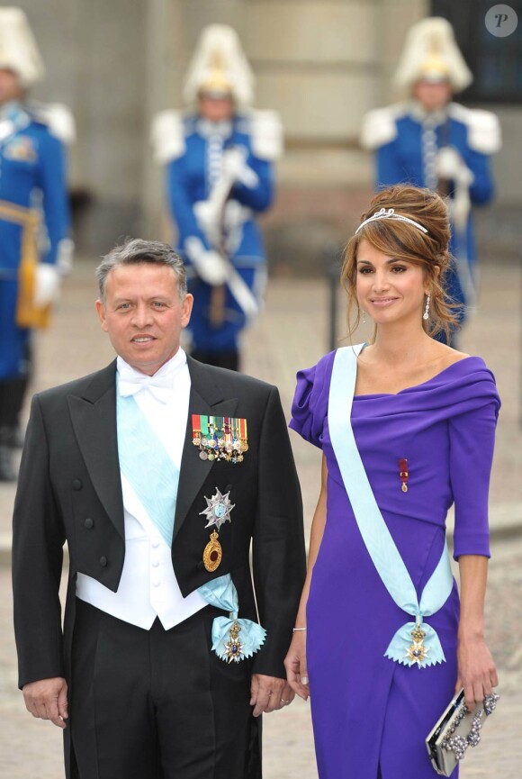Samedi 19 juin 2010 : Le mariage de la princesse Victoria de Suède et de Daniel Westling, apothéose de leur conte de fées, a été béni par un incroyable cortège de royaux. Rania et Abdullah de Jordanie.