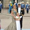 Samedi 19 juin 2010 : Le mariage de la princesse Victoria de Suède et de Daniel Westling, apothéose de leur conte de fées, a été béni par un incroyable cortège. Maxima et Willem-Alexander des Pays-Bas, avec la demoiselle d'honneur Catherina-Amalia.