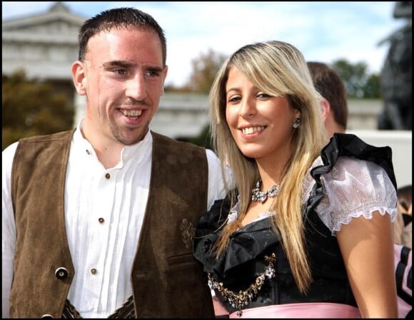 Franck Ribéry et sa femme Wahiba en octobre 2007