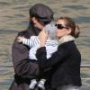 Gisele Bündchen et son mari Tom Brady avec leur bébé Benjamin