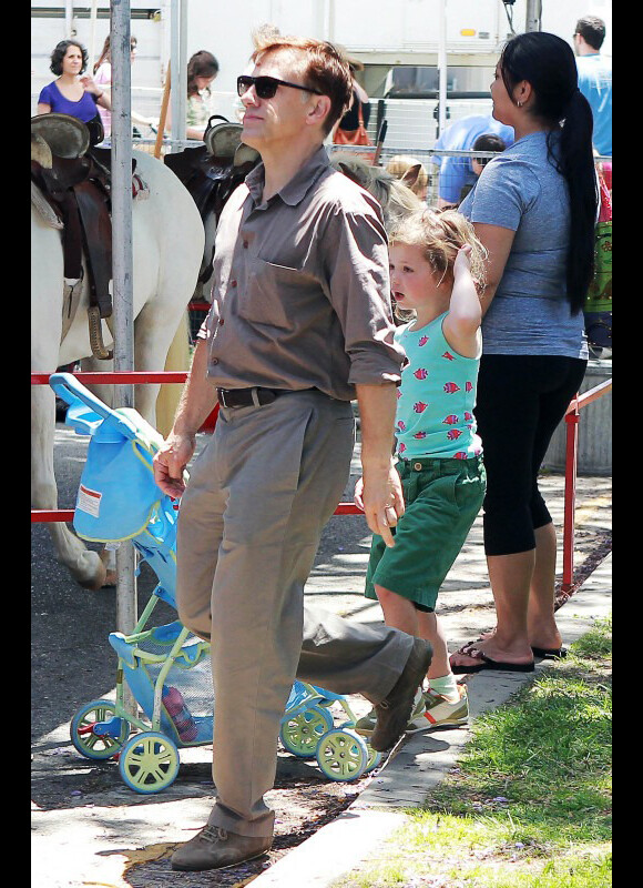 Christoph Waltz fait des courses avec sa compagne et sa fille à Los Angeles le 20 juin 2010