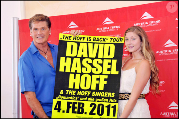 David Hasselhoff et sa fille Taylor Ann à Vienne pour une émission télé le 5 juillet 2010