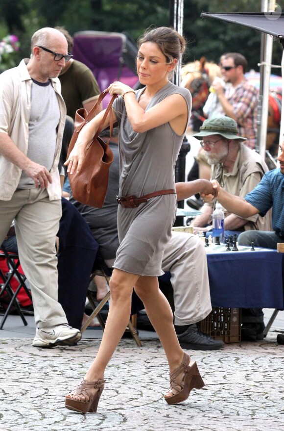 Mila Kunis sur le tournage de Friends with Benefits, à New York, le 23 juillet 2010.