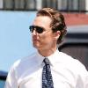 Matthew McConaughey tourne le film The Lawyer Lincoln à Los Angeles, jeudi 12 août.