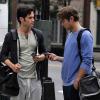 Penn Badgley et Chace Crawford sur le tournage de Gossip Girl à New Girl, le 18 août 2010