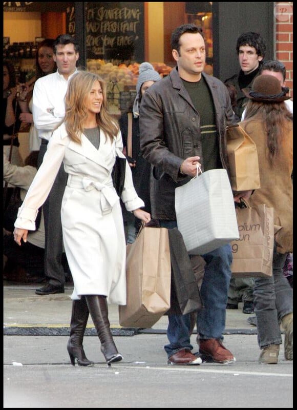 Jennifer Aniston et Vince Vaughn sur le tournage de La Rupture en 2006