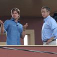 Brad Pitt à la Nouvelle-Orleans, le 27 août 2010. Ici avec le journaliste Brian Williams de la NBC. 