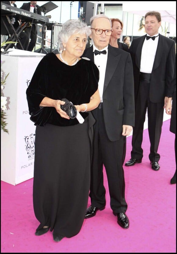 Polar Music Prize, Stockholm le 30 août 2010 : Ennio Morricone et sa femme