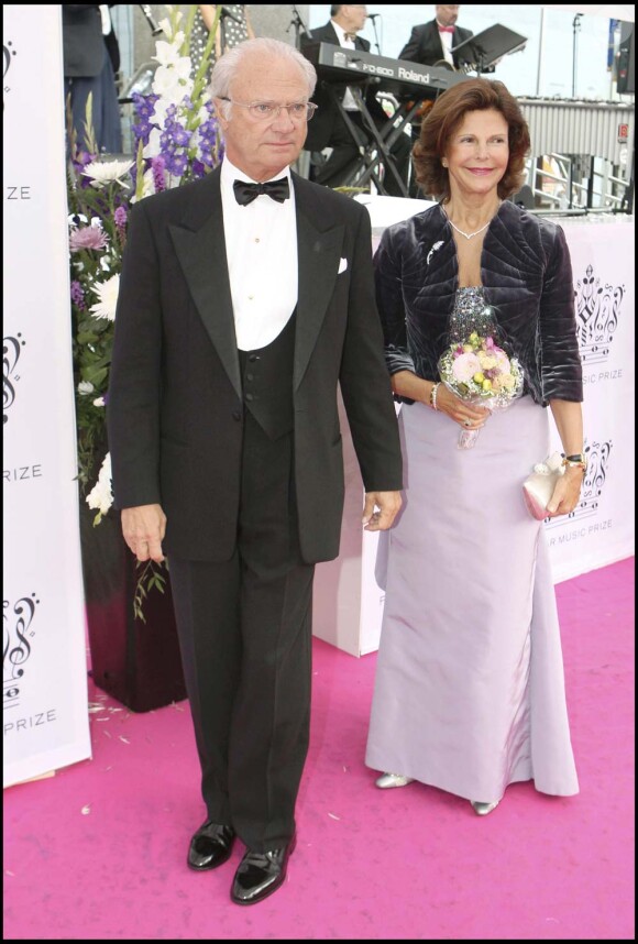 Polar Music Prize, Stockholm le 30 août 2010 : Le roi Carl XVI Gustaf de Suède et la reine Silvia