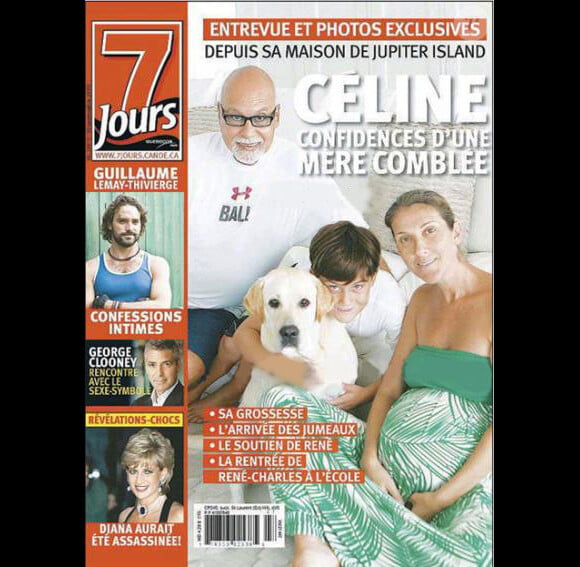 Céline Dion, enceinte, entourée des siens en couverture de 7 Jours