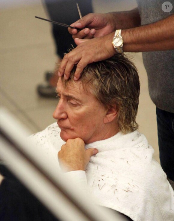 Rod Stewart au salon de coiffure Daniel Galvin. 21/09/2010