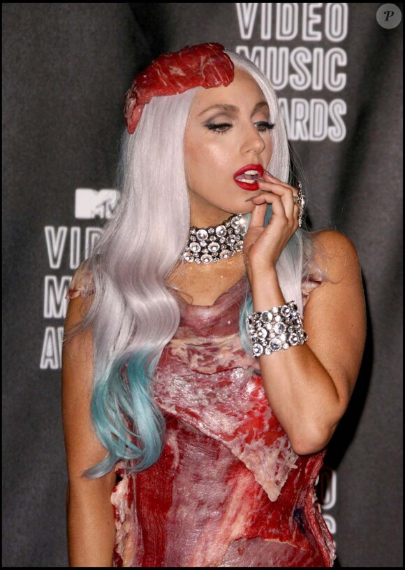 Lady Gaga à la cérémonie des MTV Video Music Awards, à Los Angeles, le 12 septembre 2010