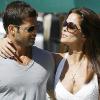 Brooke Burke et David Charvet, leur fille Heaven Rain et leur fils Shaya à la sortie du restaurant Toscana à Brentwood le 29 septembre 2010