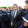 Nicolas Sarkozy en visite à la gendarmerie de Vézelay. 30/09/2010