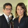 Daniela Lumbroso et son mari Eric Ghebali lors du Qatar Prix de l'Arc de Triomphe à l'hippodrome de Longchamp le 3 octobre 2010