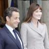 Nicolas Sarkozy et Carla Bruni, palais de l'Elysée, le 28 septembre 2010