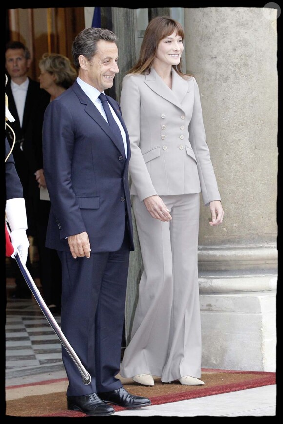 Nicolas Sarkozy et Carla Bruni, palais de l'Elysée, le 28 septembre 2010