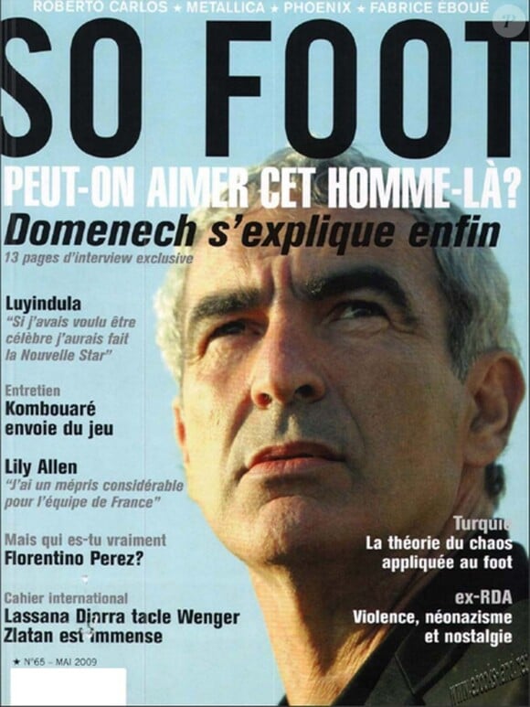 Raymond Domenech en couverture de So Foot, mai 2009