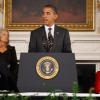 Barack Obama, président des Etats-Unis, en plein discours à La Maison Blanche, le 4 octobre 2010