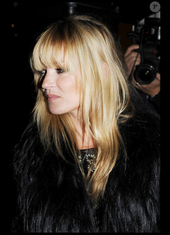 Kate Moss lors de la soirée de lancement du nouvel album de Bryan Ferry à Londres le 19/10/10