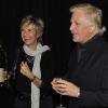 Véronique Jannot et Gérard Lenorman lors de la soirée de lancement du champagne mathusalem Amour de Deutz 2002 créé par Christofle et présenté à Paris le 21 octobre 2010