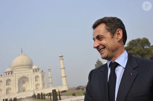 Nicolas Sarkozy lors de son voyage officiel en Inde en 2008