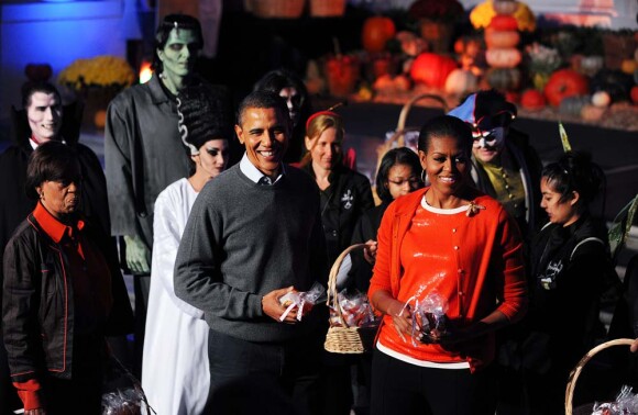 Barack et Michelle Obama fêtent Halloween à la Maison Blanche, le 31 octobre 2010