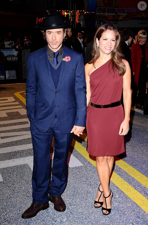 Robert Downey Jr. et sa femme Susan Levin lors de l'avant-première de Date Limite, à l'Empire Cinema de Leicester Square, à Londres, le 3 novembre 2010.
