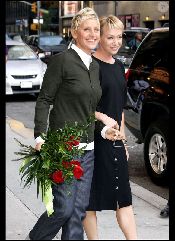 Ellen DeGeneres et Portia De Rossi à New York en septembre 2010