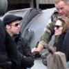 Angelina Jolie accompagnée de Brad Pitt sur le tournage de sa première réalisation à Esztergom près de Budapest en Hongrie, le 10 novembre 2010