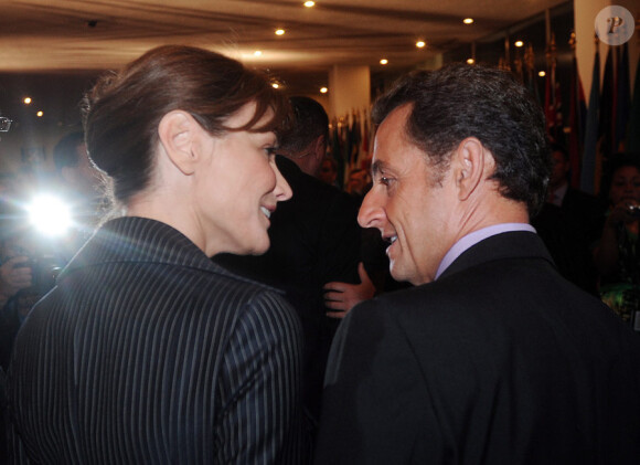 Nicolas Sarkozy et Carla Bruni à New York en septembre 2008