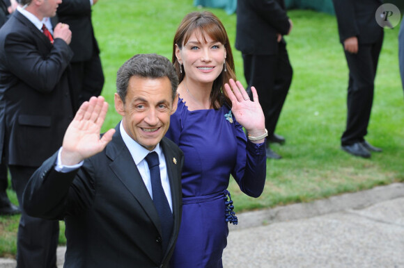 Nicolas Sarkozy et Carla Bruni en avril 2009 à Madrid 