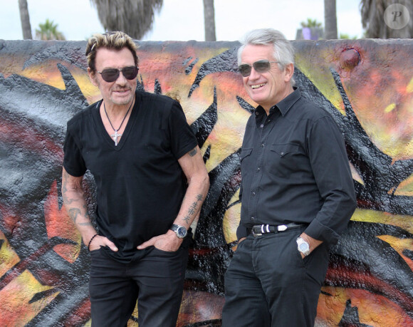 Johnny Hallyday et Gilbert Coullier à Los Angeles, octobre 2010
