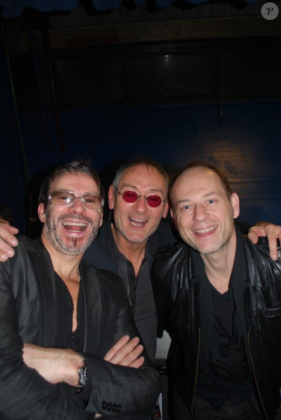 Fabien Lauren, Michael Jones et Alain Bouzigues lors d'un concert au profit de Mécénat Chirurgie Cardiaque, le 19 novembre 2010