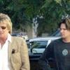 Rod Stewart, son fils Sean et Penny Lancaster, Beverly Hills, 2003