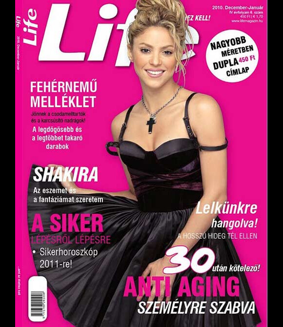 Shakira en couverture du magazine Life décembre/Janvier 2010 2011.