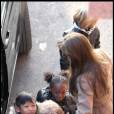 Angelina Jolie emmène trois de ses enfants Pax, Zahara et Shiloh, à l'Aquarium de Paris le 30 novembre 2010
