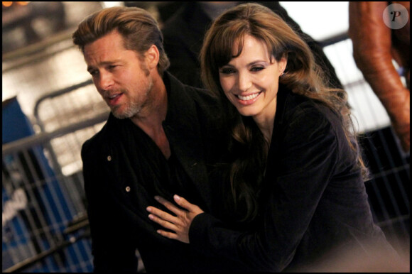 Angelina Jolie et Brad Pitt lors de l'avant-première de Megamind à Paris le 29 novembre 2010