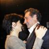 Jean-Jacques Bourdin à la soirée de remise du prix Philippe Caloni avec  sa femme.