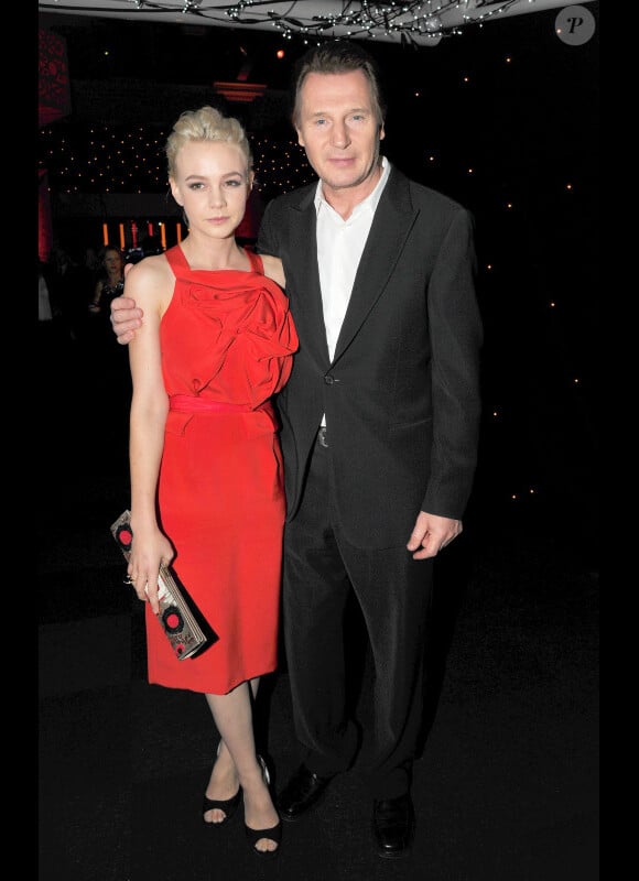 Carey Mulligan et Liam Neeson lors de la soirée de remise des British Independent Film Awards à Londres le 5 décembre 2010
