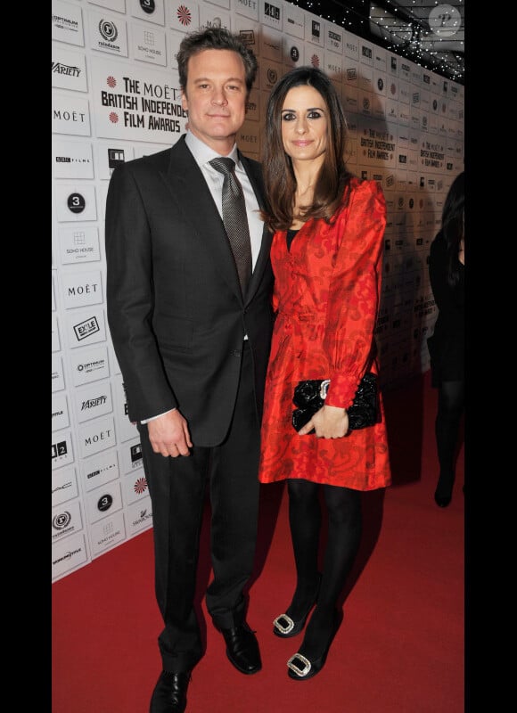 Colin Firth et sa femme Livia lors de la soirée de remise des British Independent Film Awards à Londres le 5 décembre 2010