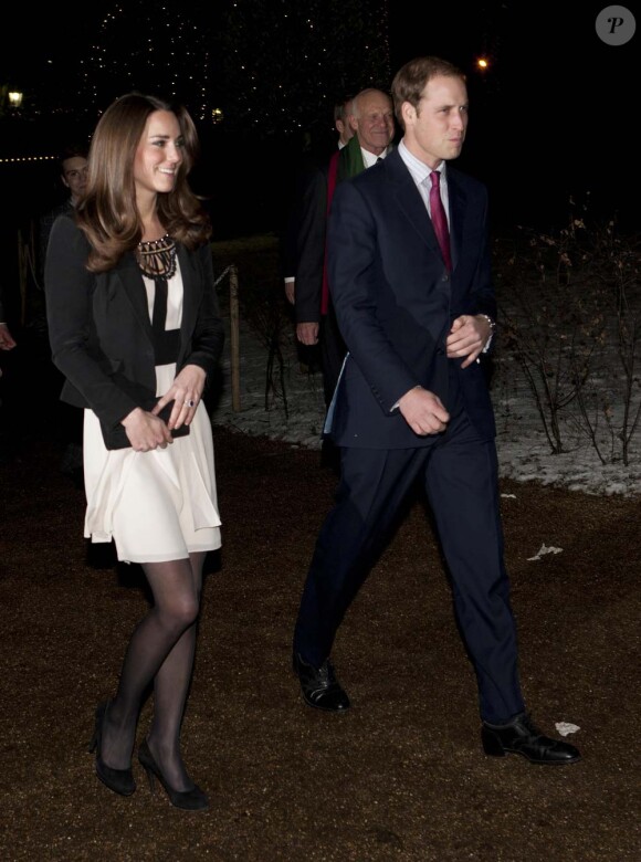 Kate Middleton et le prince William, réception de Noël à Norfolk, le 18 décembre 2010