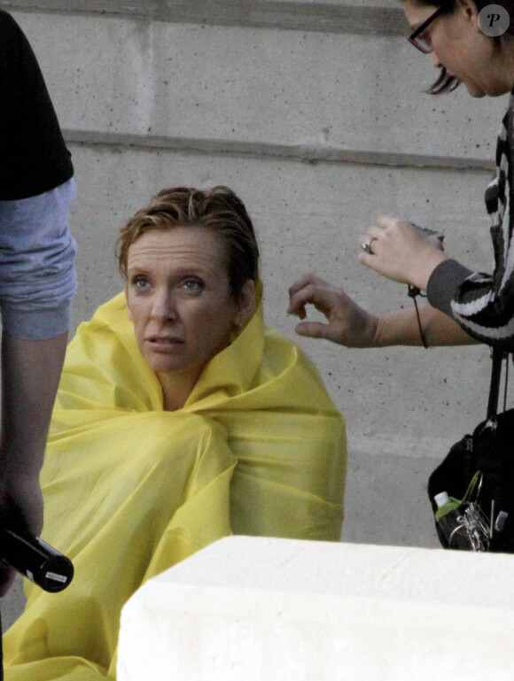 Toni Collette sur le tournage de United States of Tara à Los Angeles le 3 décembre 2010