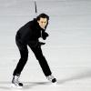 Jim Carrey fait du hockey sur glace avec sa fille Jane, en plein tournage de Mr Popper's Penguins, à Central Park, à New York le 3 décembre 2010