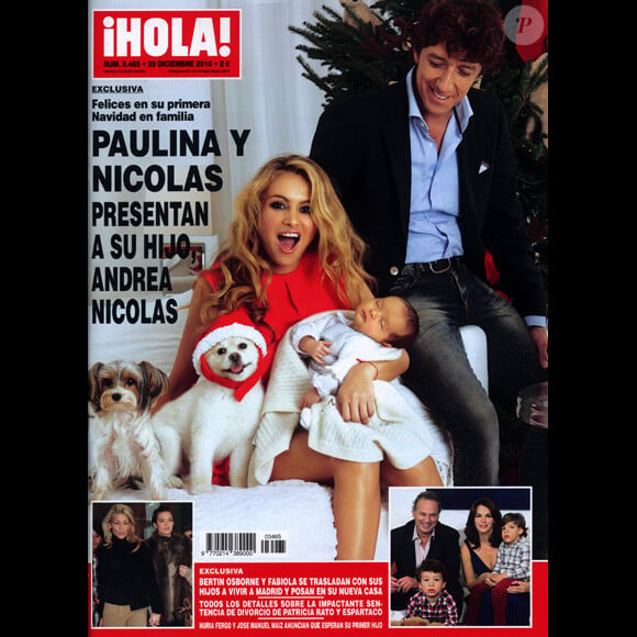 Paulina Rubio présente son petit Nicolas dans les pages du magazine espagnol Hola, mercredi 22 décembre.